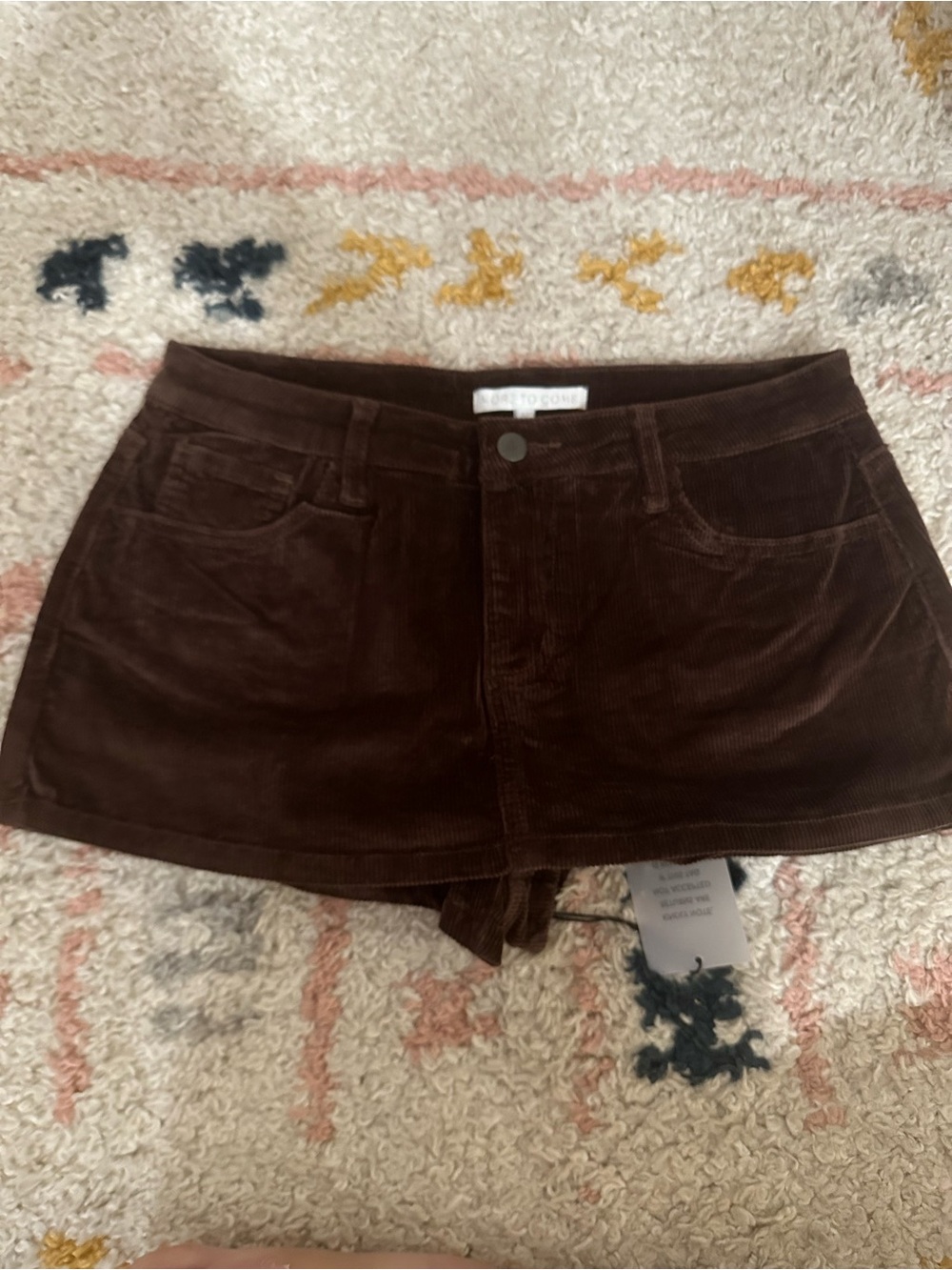 More to Come Lana Mini Brown Curdoroy Skort Womens Size Medium NWT ✨ - Picture 3 of 5